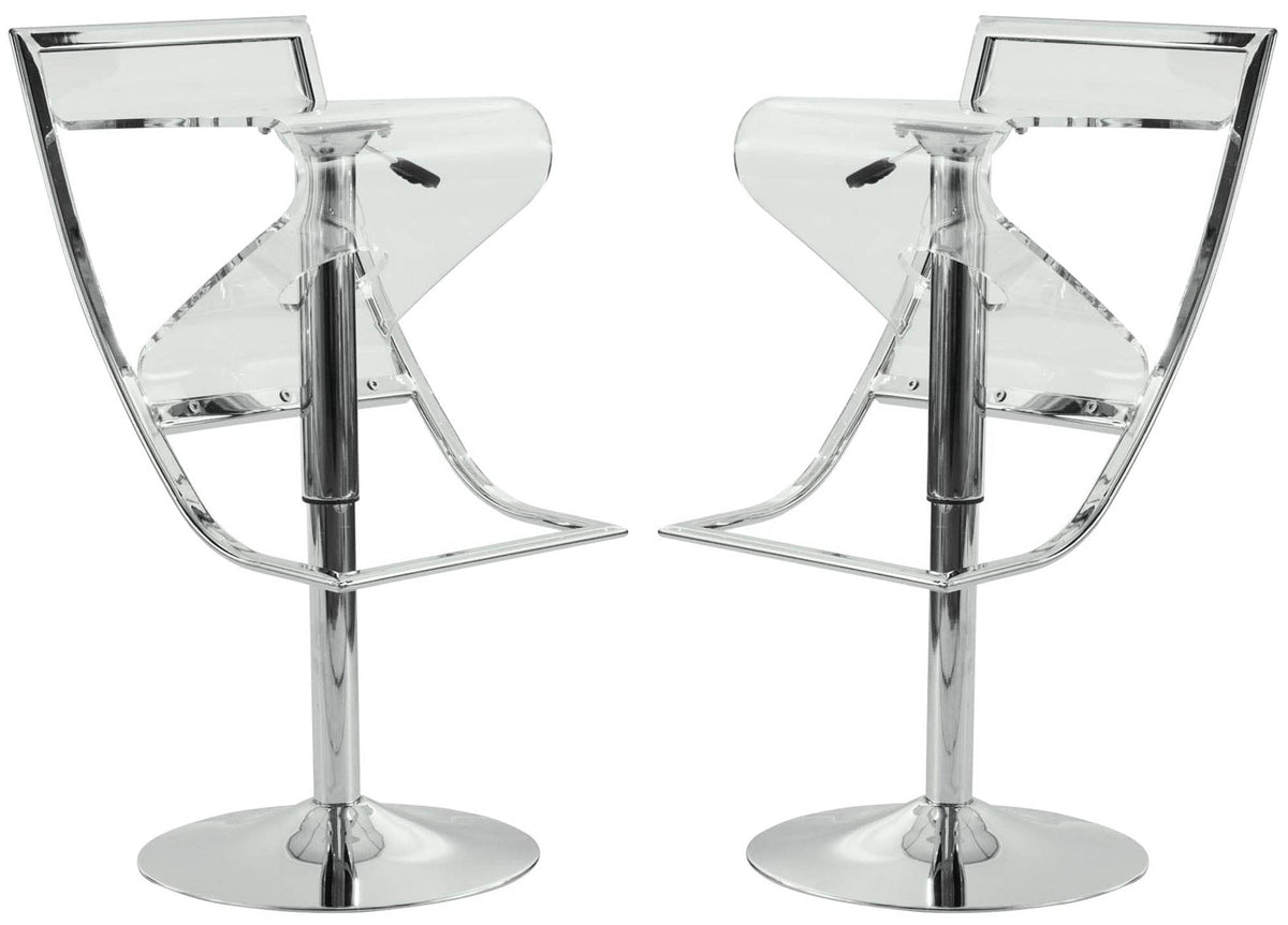 LeisureMod Napoli Transparent Acrylic Set of 2 Counter Stool NBC16CL2