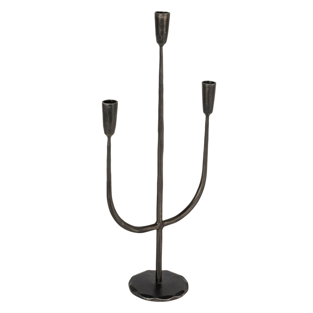 Creative Co-Op Tall Artisanal Metal Candelabra, Black
