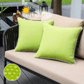 Jojogogo Green Outdoor Pillows Waterproof Decorative Throw Pillow Covers 18X18 Set Of 2, Apple Green Spring Outdoor Sunproof Pil