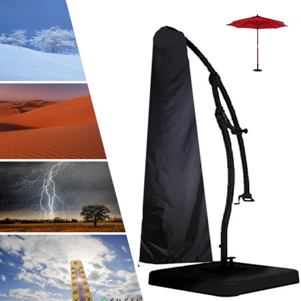 Patio Umbrella Cover - 600D Waterproof, Outdoor Umbrella Cover For Offset Cantilever Umbrella, Fits Patio Umbrella 9-13 Ft, Blac