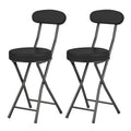 Cushioned Padded Folding Stools, Folding Bar Stool with Backrest, 220lb Capacity, 19 Inch Collapsible Round Portable Foldable Ch