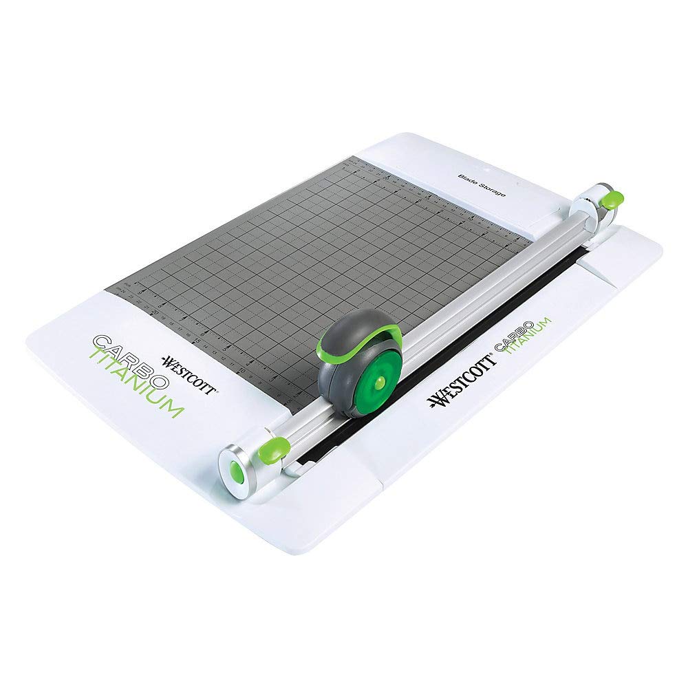 Westcott 12' Carbotitanium 45Mm Rotary Metal Base Trimmer, White, Green