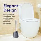 Toilet Brush Cleaner And Holder Grey Toilet Bowl Cleaner Brush With Scrubbing Wand, Brush And Storage Caddy For Easy Bathroom Cl