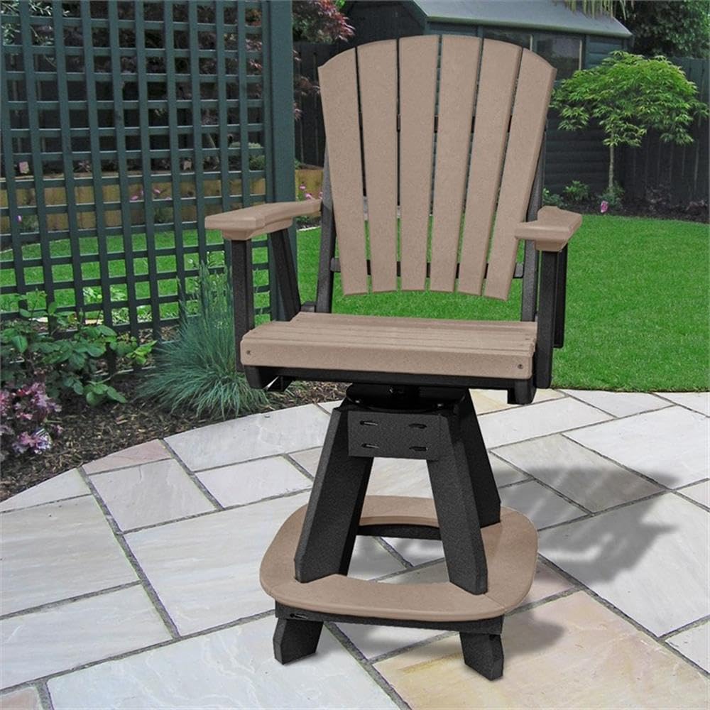 American Furniture Classics OS Home and Office Model 130-C-WWBK Arm Weatherwood on a Black Base Counter Height Swivel Dining Chair