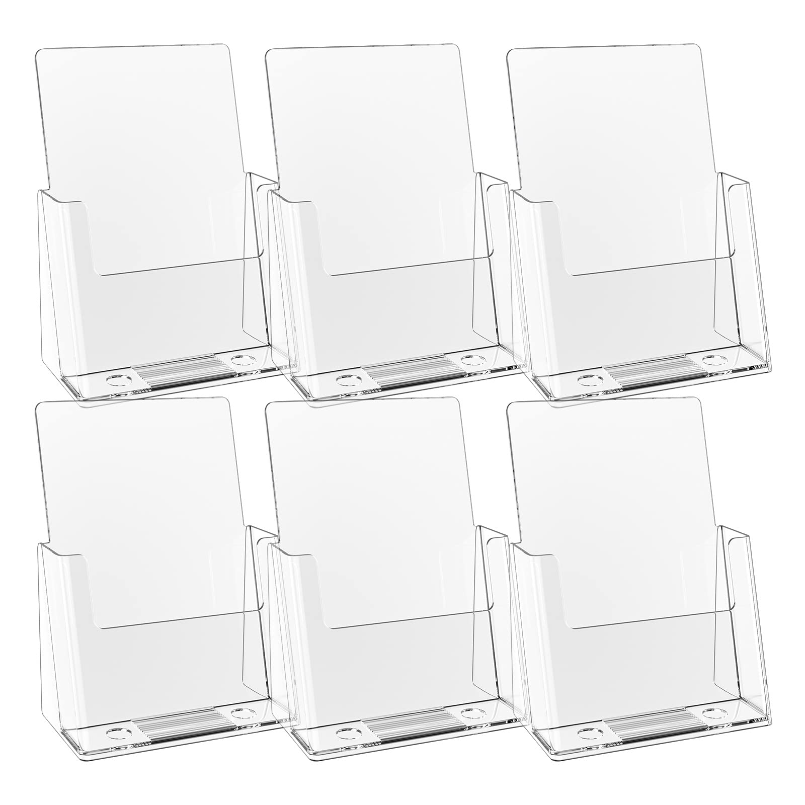 Zavekia 6 Pack 6' X 9' Acrylic Brochure Holder,Wide Brochure Leaflet Booklet Literature Flyer Catalog Magazine. (6 X 9 In/ 6 P