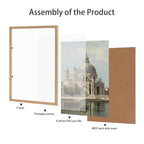 Lyyyxgyp 12X16 Oak Wood Picture Frame 4 Pack Wooden Photo Frame Natural Solid Wood Color Frame Gallery Poster Frame With Plexigl