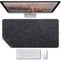 Felt Desk Mat,Non-Slip Mouse Pad, 35.4'X15.7' Office Supplies Desk Protector, Desk Accessories For Home And Office (Black)