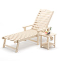 Lue Bona Chaise Lounge Chair With Table, 2-Piece, 79'' Oversized Hdps Chaise Lounger, 5 Positions Adjustable Lounge Chairs, Pool Lounge Chair With Wheels For Poolside, Backyard, 3 Year Warranty, Sand