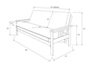 Kodiak Furniture Monterey Futon Set With Butternut Finish, Full, Linen Charcoal