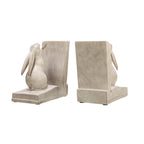 Creative Co-Op Bunny Rabbit Bookends Set of 2 White Polyresin EC1501