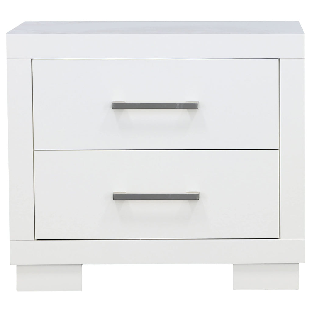 Coaster Furniture Jessica Modern 2 Drawer Nightstand Bedroom Bedside Table Storage Drawers White 202992