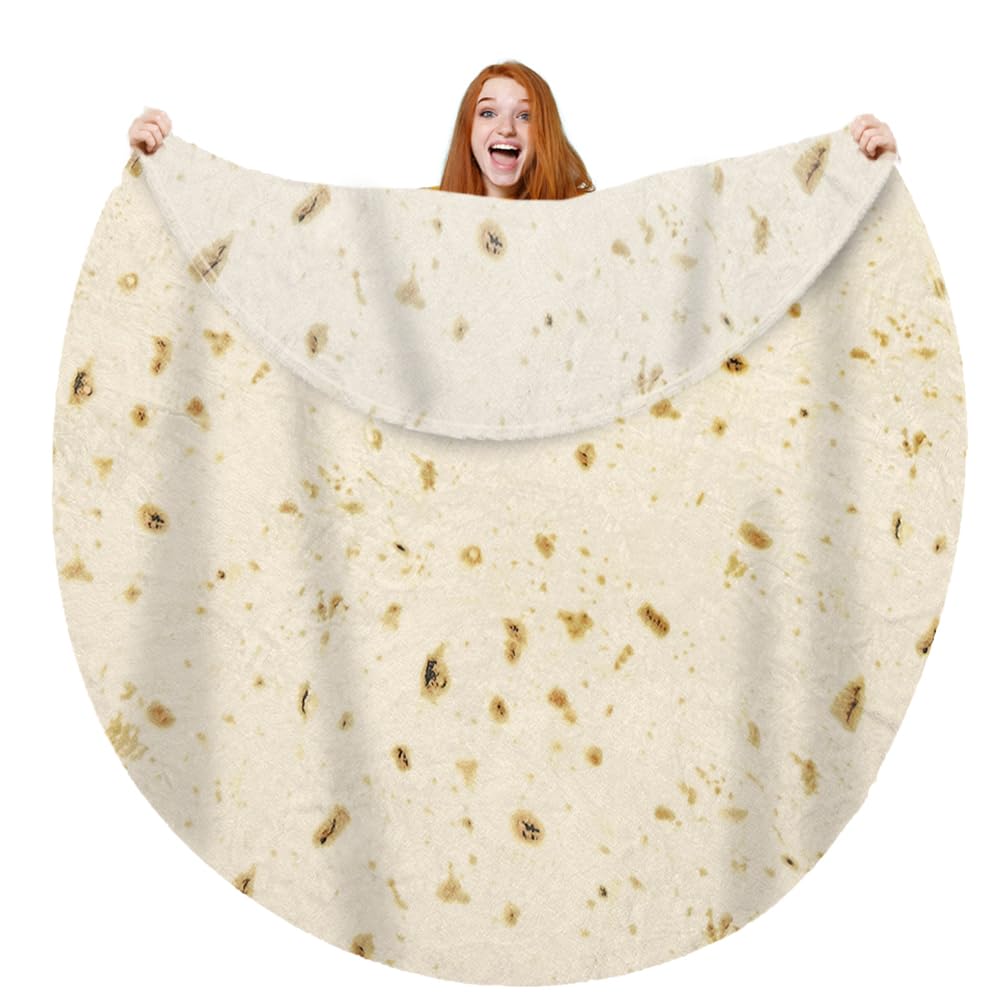 Moonysweet Tortilla Blanket For Adult And Kids Double Sided Novelty Food Blanket 71 Inches Adult Size Funny Realistic Throw Blan