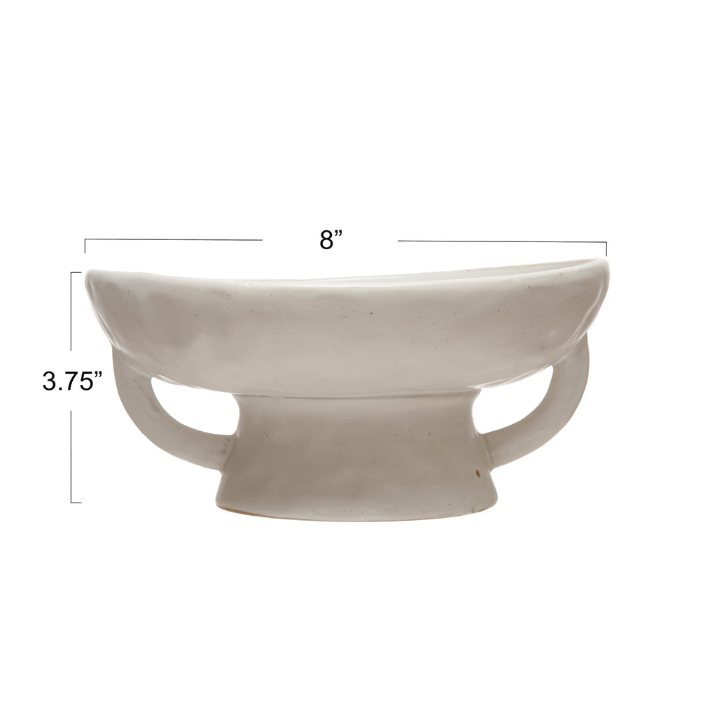 Creative Co-Op Stoneware Bowl W Reactive Glaze, White