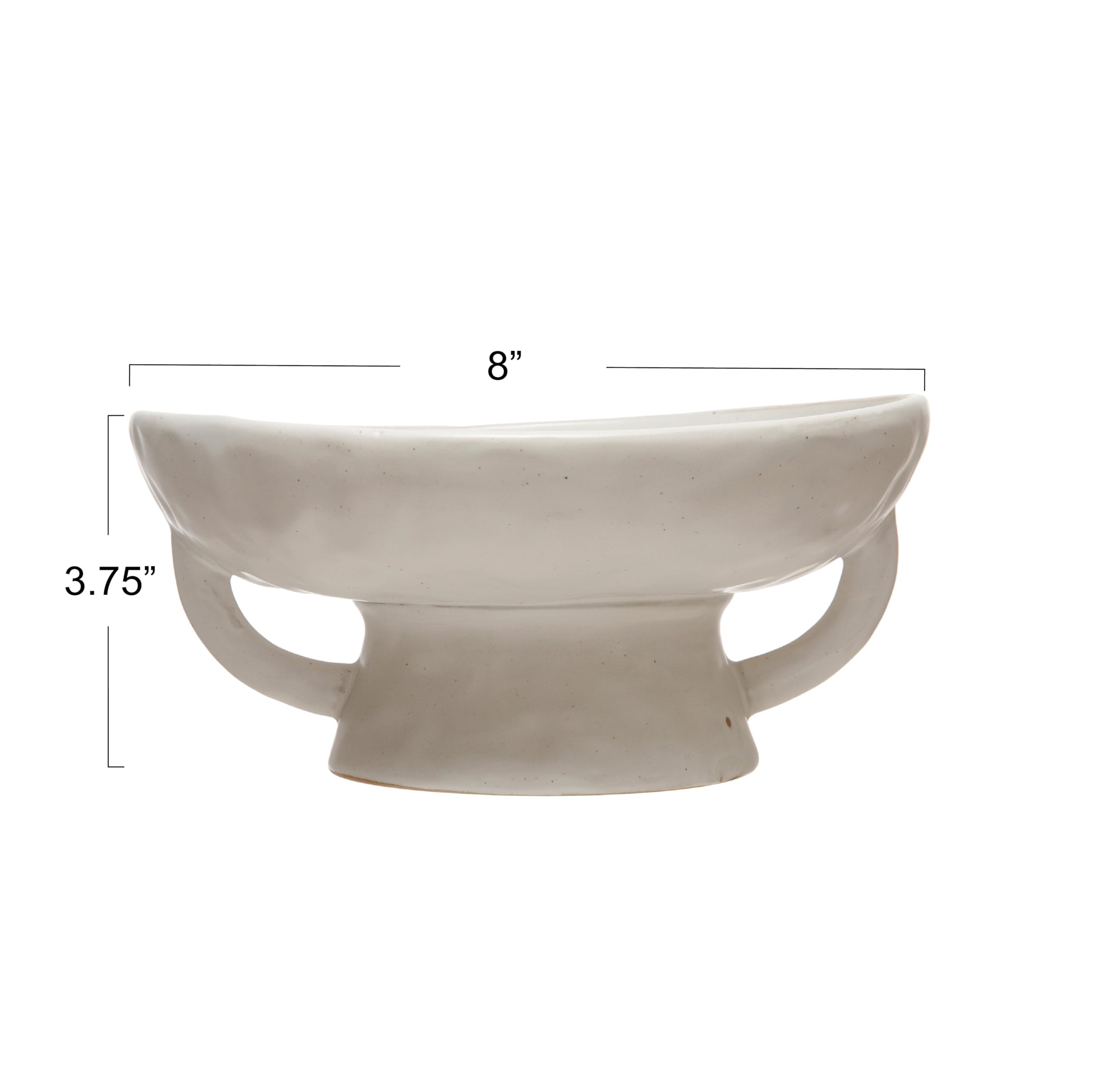 Creative Co-Op Stoneware Bowl W Reactive Glaze, White