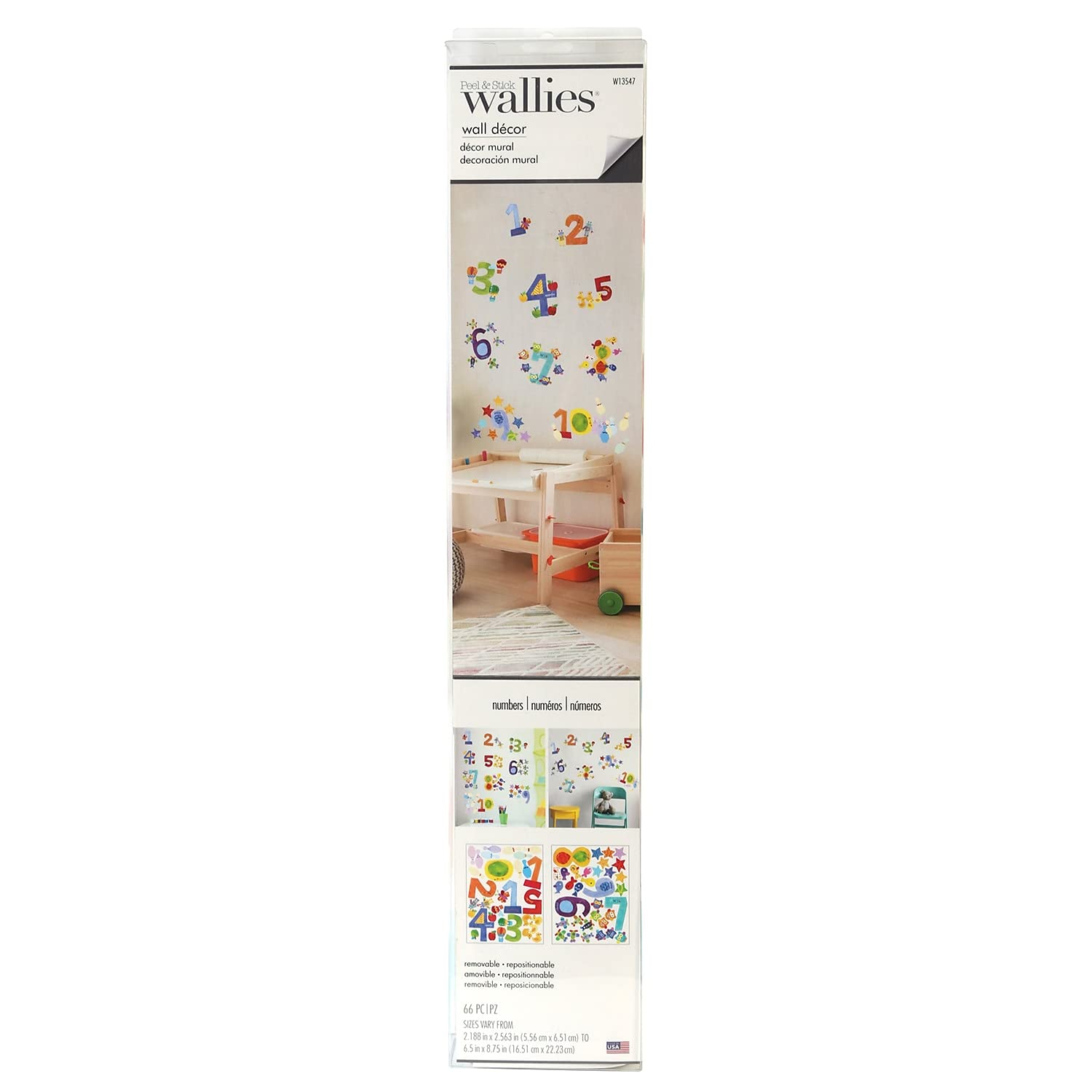 Wallies Counting Numbers Vinyl Decals, Assorted