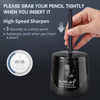 Zmol Battery Operated Electric Pencil Sharpener, Quick Sharpener Pencil Sharpener, Portable Pencil Sharpener For Kids, For No.2/