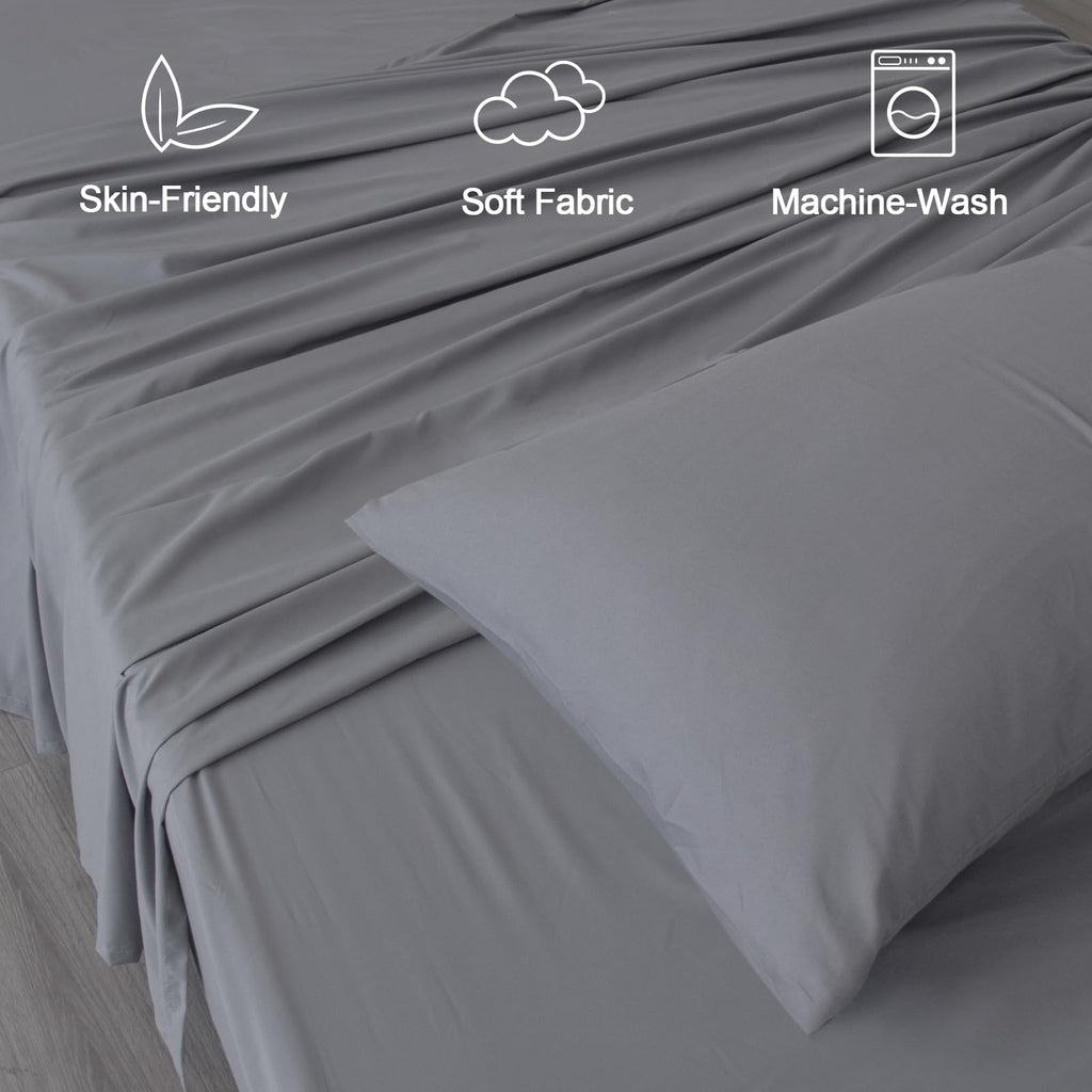 Springspirit Rv Queen Sheets, Super Soft Rv Short Queen Sheets For Rv Camper, 4 Piece Bed Sheets Set Deep Pockets, Extra Soft An