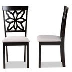 Baxton Studio Samwell Modern Fabric Dining Chair, Grey and Dark Brown, 2/Set (171-2PC-10954HT)