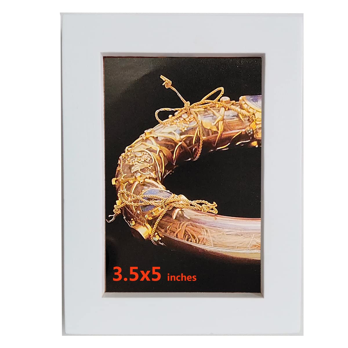 KELE MODEL 3.5x5 Picture Frames White. Solid Wood, Plastic Panel.The Protective Film Must be Removed.