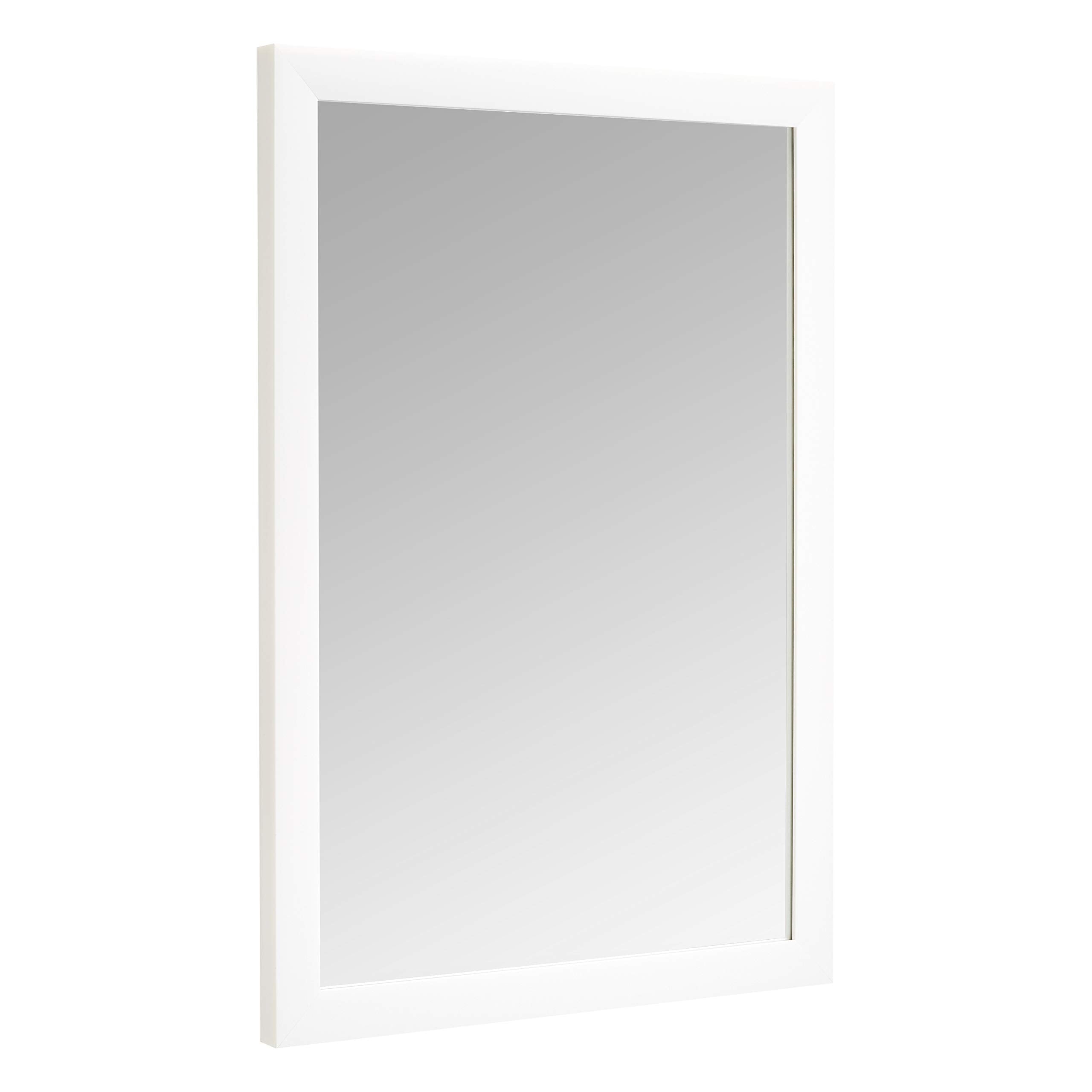 Amazon Basics Rectangular Wall Mount Mirror 20 x 28, Standard Trim, White