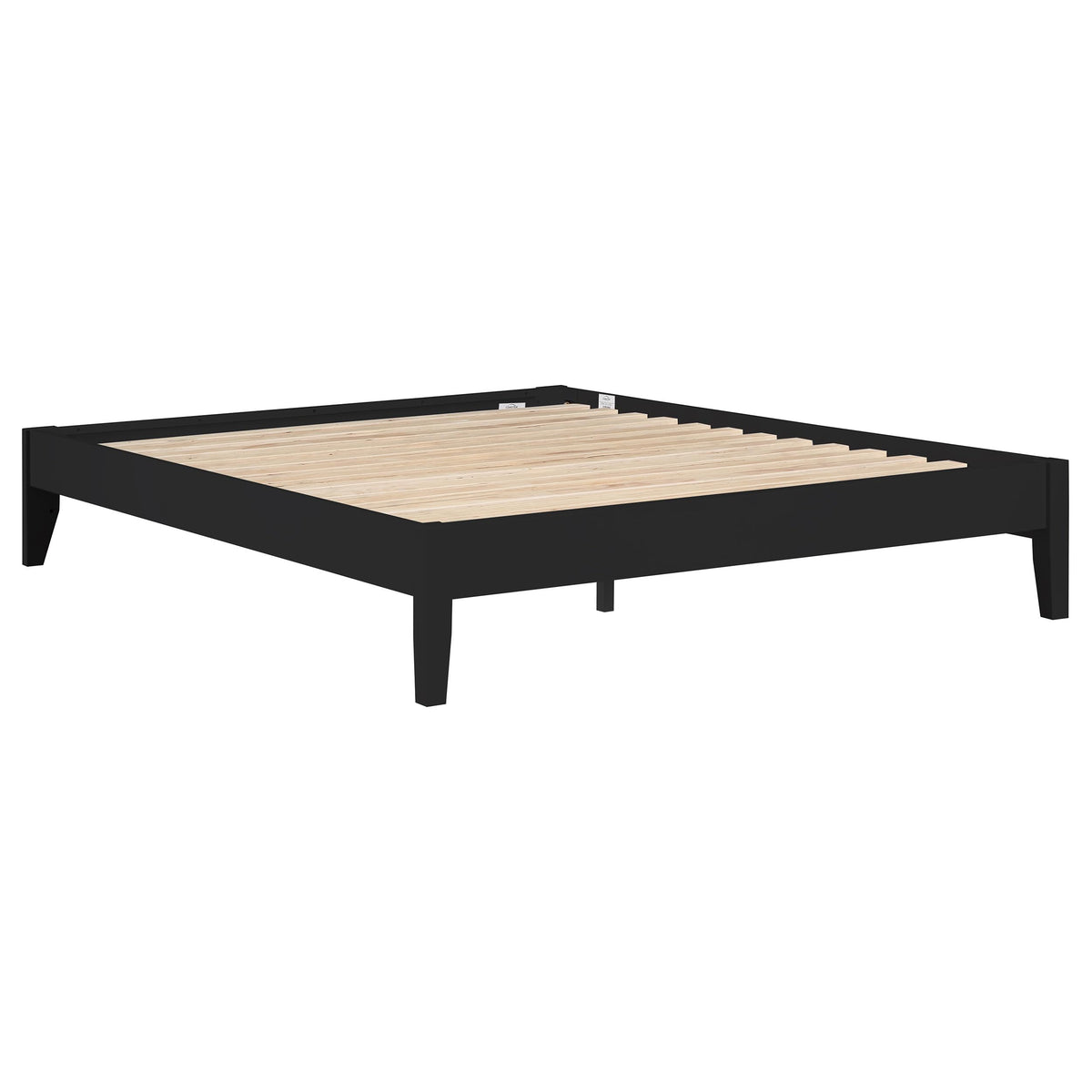 Coaster Home Furnishings Hounslow Contemporary Eastern King Size Pine Wood Platform Bed Frame Headboard Compatible Bed Base Black 306129KE