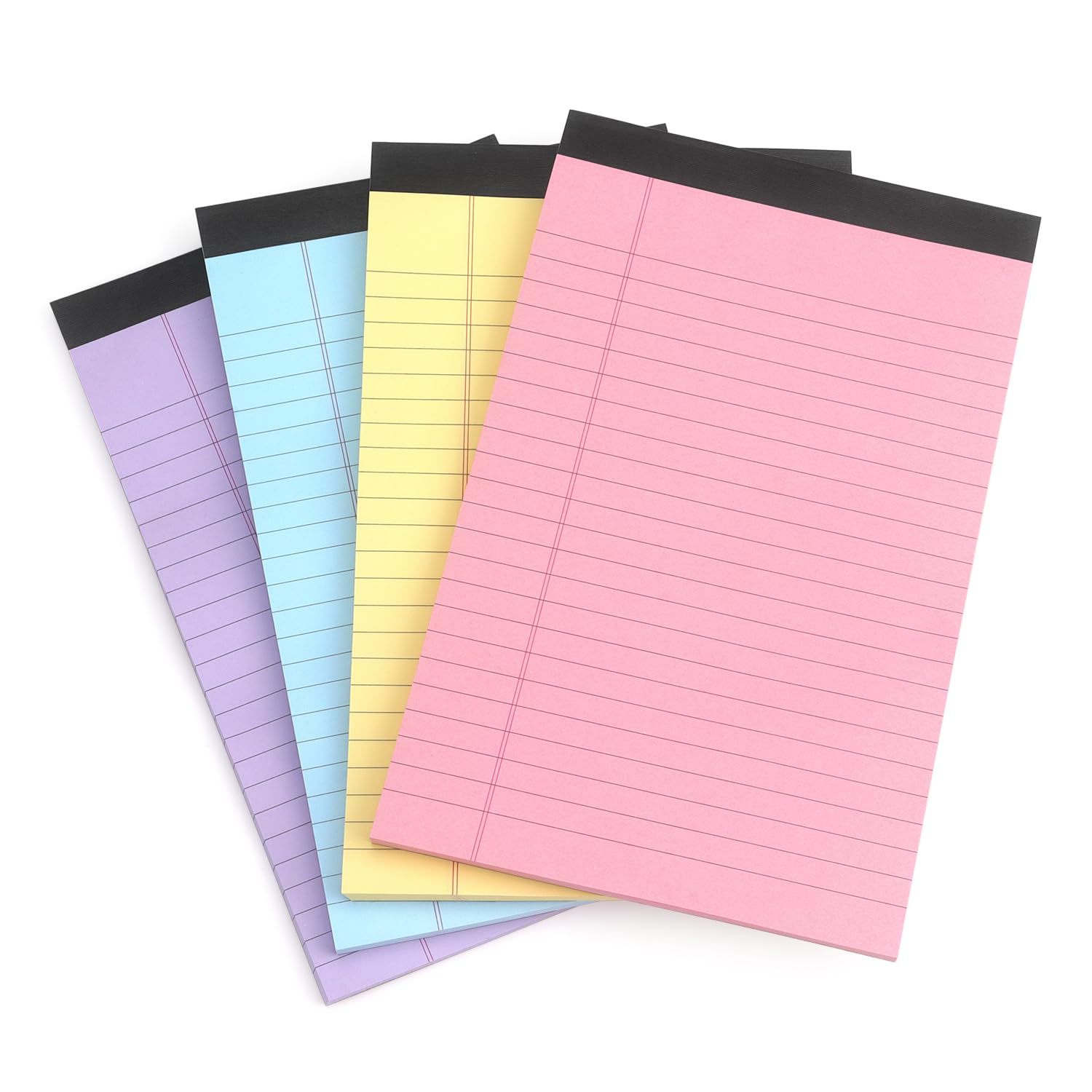 Zztx Legal Pads Note Pads 5 X 8 Inch Lined Writing Pads, 50 Sheets Per Writing Pad, 4 Pack (Multicolor)