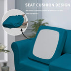Easy-Going 4 Pieces Oversized Stretch Soft Couch Cover For Dogs - Washable Sofa Slipcover For 3 Separate Cushion Couch - Elastic Furniture Protector For Pets, Kids Peacock Blue