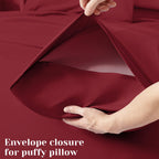 Bysure 6 Pieces Bed Sheets Set(Full, Burgundy) - Hotel Luxury Super Soft 1800 Thread Count 100% Microfiber Sheets With Deep Pock