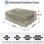 Outdoorlines Outdoor Waterproof Patio Table Furniture Set Covers - Rectangle Couch Sectional Cover Outside Weatherproof Patio Furniture Covering For Deck, Lawn And Backyard 130'L X 84'W X 28'H, Camel