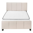 Monarch Specialties I 6026Q Bed, Queen Size, Platform, Bedroom, Frame, Upholstered, Linen Look, Beige, Black, Transitional