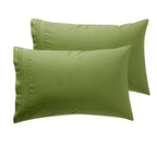 Nestl Microfiber King Pillowcase, 2 - Calla Green, 1800 Thread Count, Envelope Closure, Set Of 2, 20X40 Inches