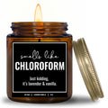 YouNique Designs Smells Like Chloroform Scented Candle, 9 Oz, True Crime Gifts for Women, Serial Killer Gifts for Women, Crime J