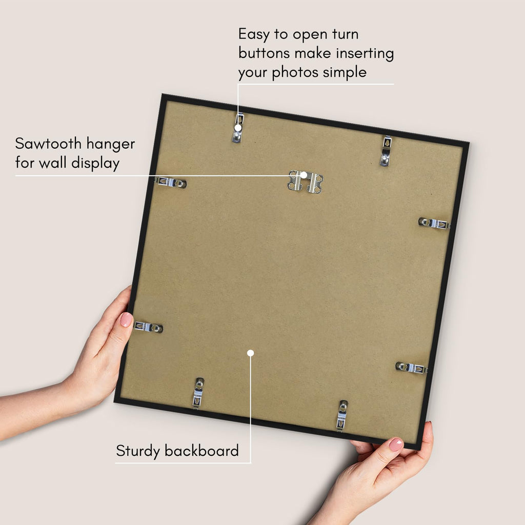 Americanflat 17X17 Picture Frame With Polished Plexiglass - Streamline Collection - Thin Square Picture Frame For Wall Display -
