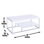 Steve Silver Company Lucia Cocktail Table, White