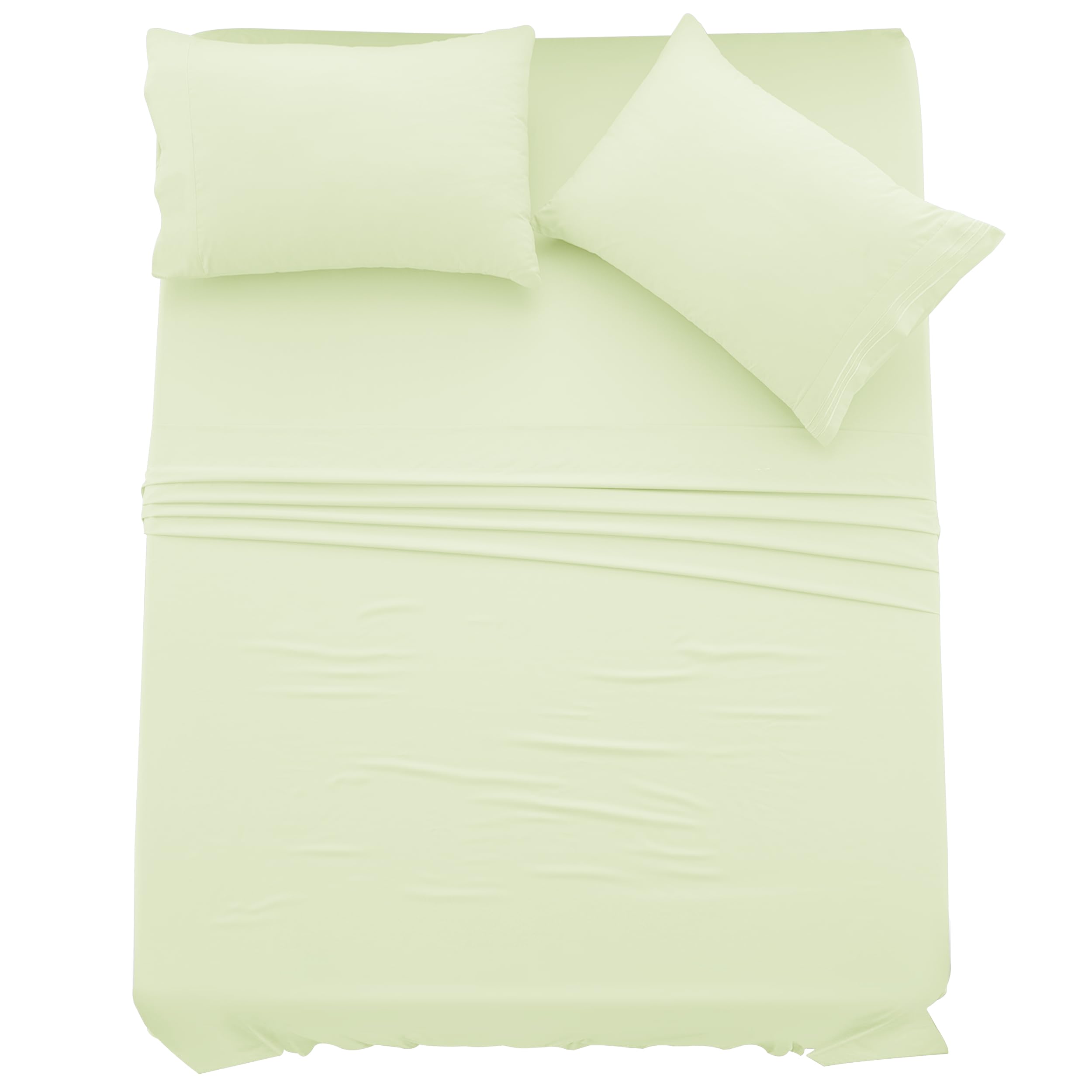 Ldc Twin Xl Sheet Set - 4 Pc Brushed Microfiber Bed Sheets 16 Inches Deep Pockets - Embroidered & Plain Pillowcases - Hotel Luxu