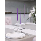 Candwax 12 Inch Taper Candles Set Of 12 - Dripless And Smokeless Candle Unscented - Slow Burning Candle Sticks - Purple Candles