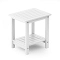 Yefu Small Table Side Tables Outdoor Coffee Table For Patio Living Room Bedroom(White, Double Layer)
