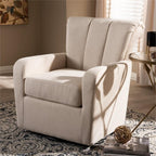 Baxton Studio Rayner Modern And Contemporary Beige Fabric Upholstered Swivel Chair