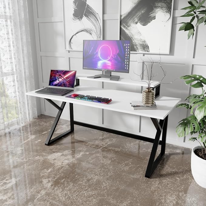 Krayog Computer Desk With Monitor Riser For Home & Office (150 Cm X 60 Cm) | Modern Multipurpose Desk For Gaming & Study (Color