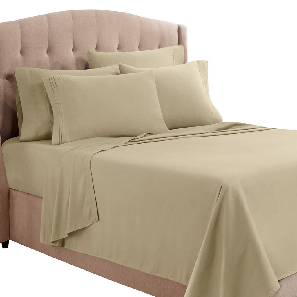 Clara Clark Queen Sheets, 6 Piece Set - Hotel Luxury Sheets For Queen Size Bed, Super Soft Bedding Sheets & Pillowcases, Queen Size Sheets, Sage Green