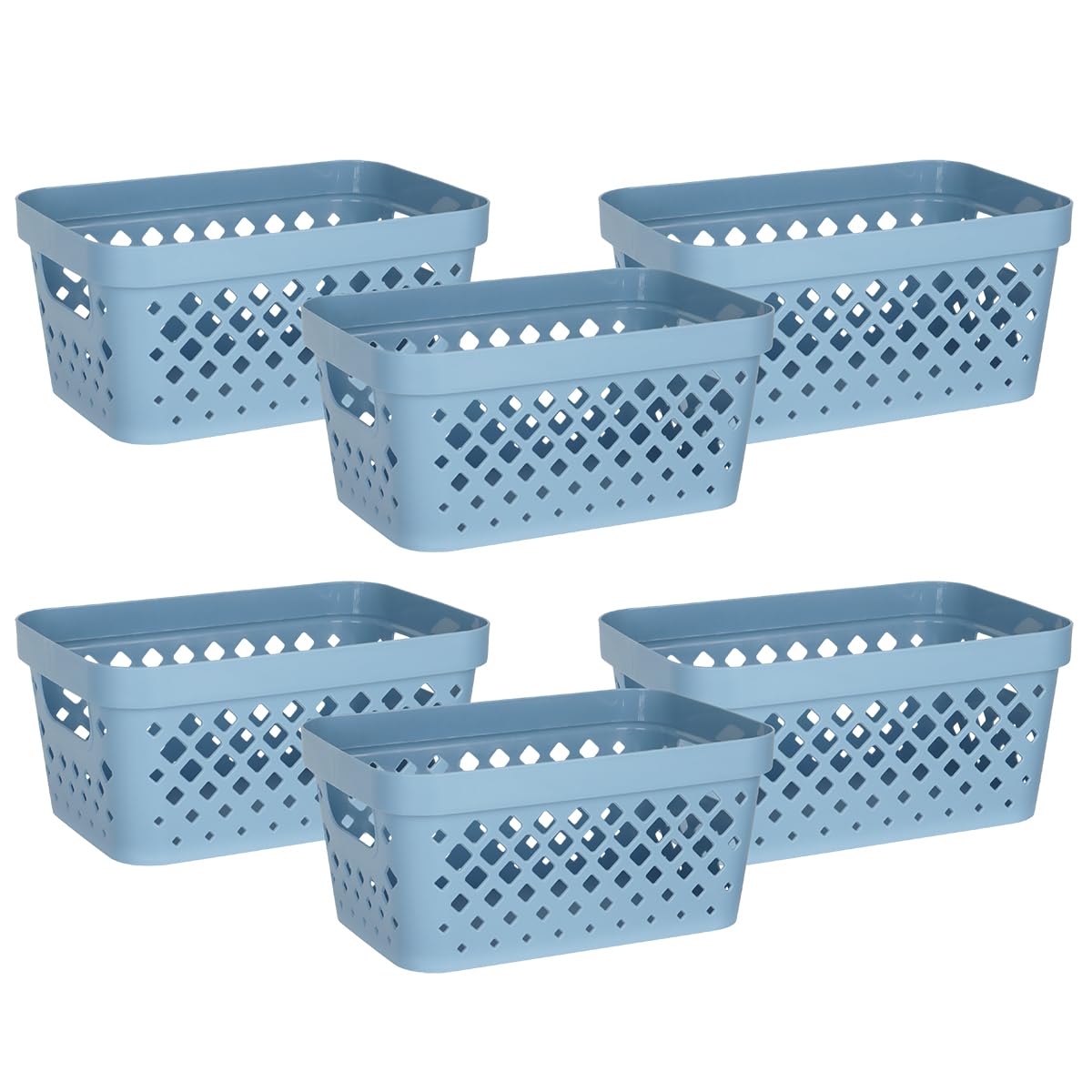 Glad Plastic Baskets for Organizing, Set of 6 | Pantry Storage for Under Counter, Linen Closet, and Bathroom | Nesting Shelf Bin