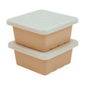 ECR4Kids Square Bin with Lid, Storage Containers, Sand, 2-Pack