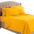 Clara Clark Full Sheets, 6 Piece Set - Hotel Luxury Sheets For Full Size Bed, Super Soft Bedding Sheets & Pillowcases, Full Size Sheets, Yellow