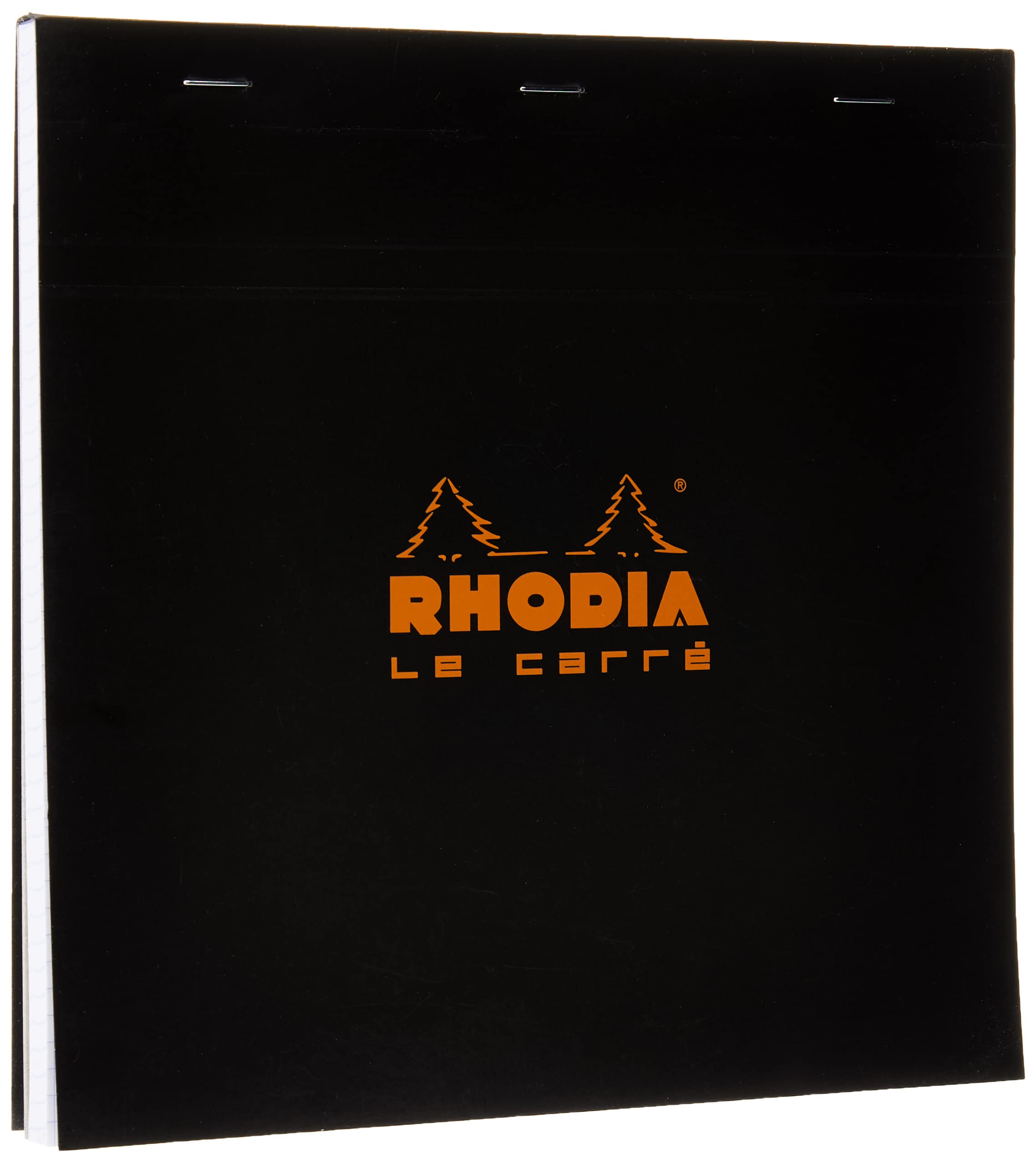 Rhodia Le Carre Head Stapled Pad, 210X210Mm, Square Ruling - Black