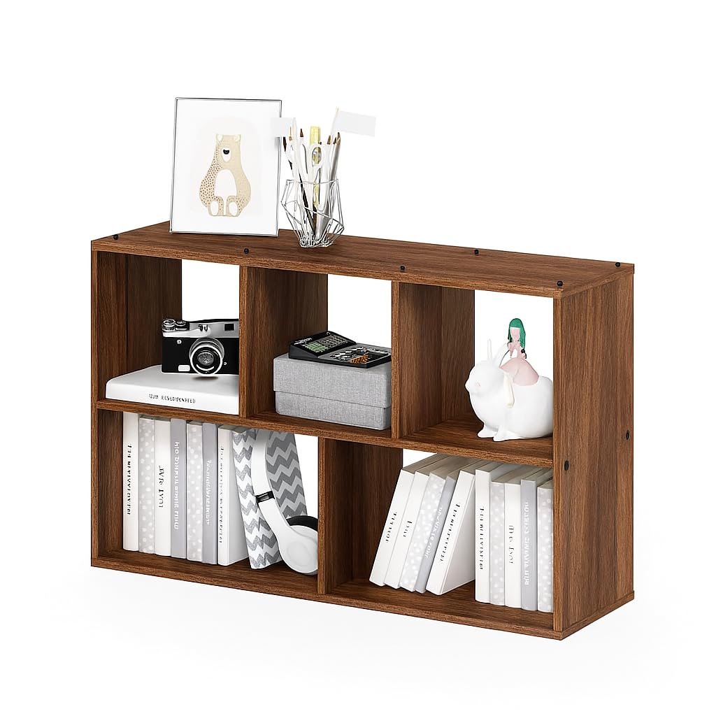 Enigmatic Woodworks Wooden 5Cube Open Storage Organizer | Bookshelf Multipurpose for Home Rack Showcase for Living Room I Study