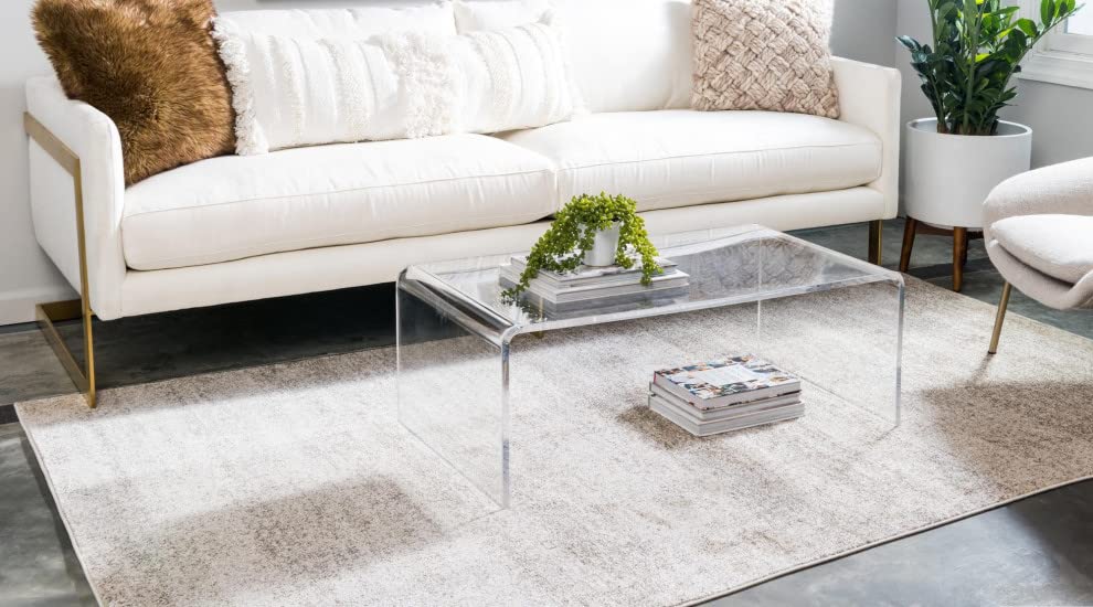 Unique Loom Del Mar Collection Area Rug - Lucille (10'X 13' 1'' Rectangle, Bone Beige)