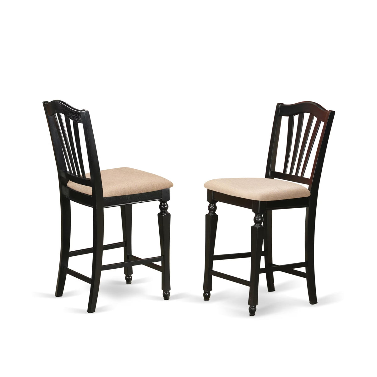 East West Furniture CHEL9-BLK-C Chelsea 9 Piece Kitchen Counter Set Includes a Square Table with Butterfly Leaf and 8 Linen Fabric Dining Room Chairs, 54x54 Inch