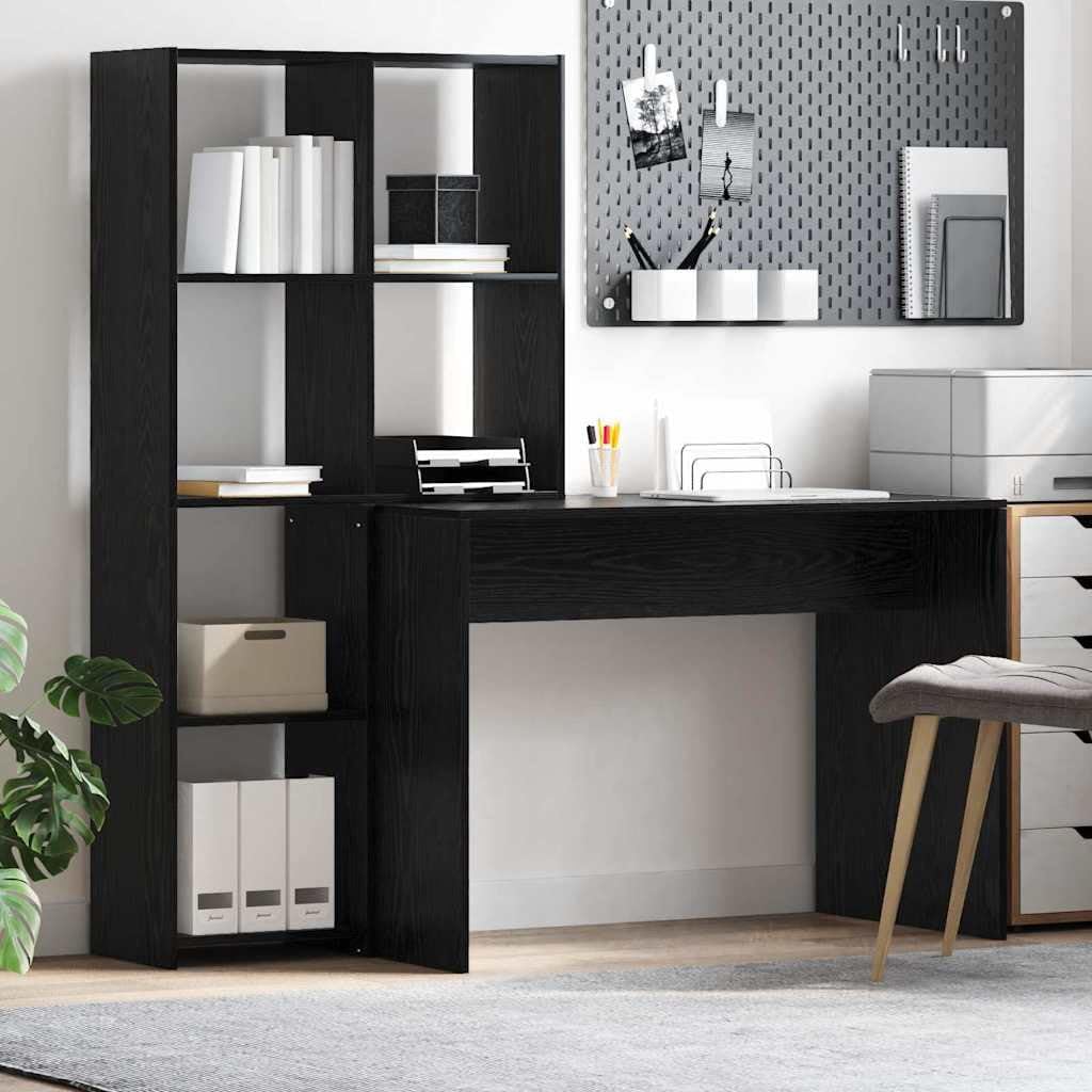 Grand Furnish Engineering Minimalist Black Study Table Space Saving Storage