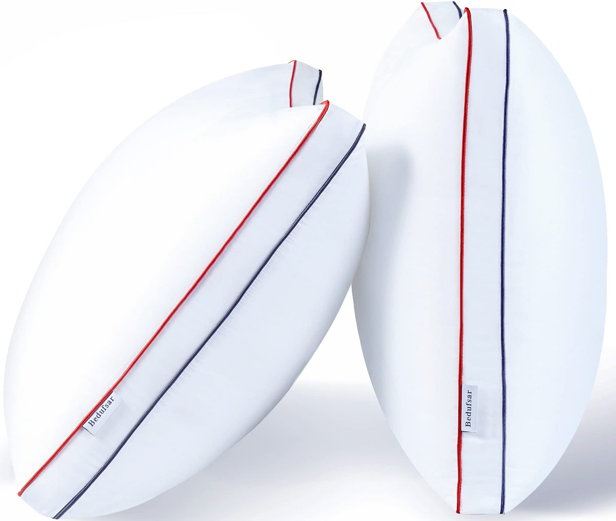 Bedufsar Bed Pillows For Sleeping, Queen Size Pillows Hotel Quality Set Of 2, Firm And Supportive Gusseted Pillows For Side And