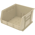 Akro-Mils 30270 AkroBins Plastic Hanging Stackable Storage Organizer Bin, 18-Inch x 16-Inch x 11-Inch, Stone, 3-Pack